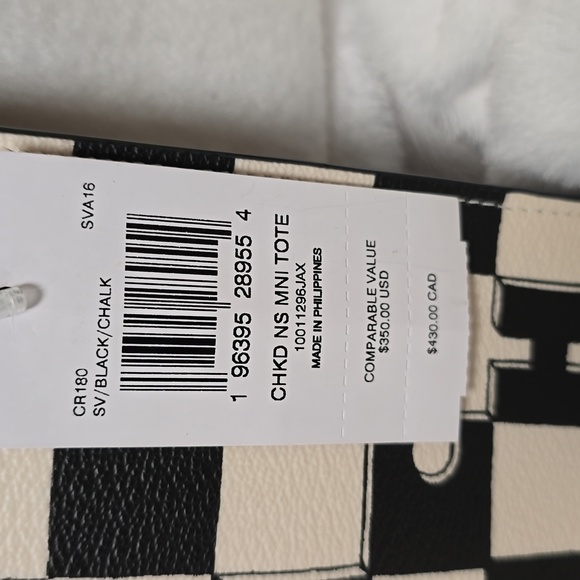 Coach North South Mini Tote With Checkerboard Print NWT - Picture 6 of 7